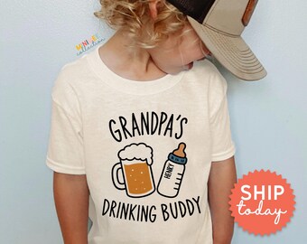 Grandpa's Drinking Buddy Baby Onesies® Brand | Funny Grandpa Gift | Beer Baby Shirt | New Grandpa Present (BC-DAD109)