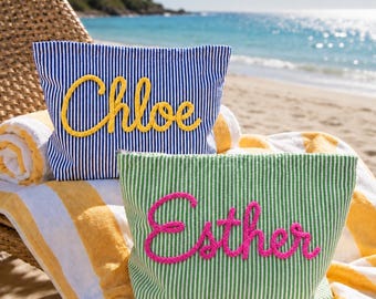 Personalized Makeup Bag, Custom Name Cosmetic Bag, Bridesmaid Proposal Gift, Bachelorette Party Favor, Travel Toiletry Pouch