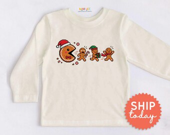 Cookie Chaser Kids Shirt - Cute Ginger Bread Chasing Toddler Tee - Christmas Party Outfit(BC-CHR119)