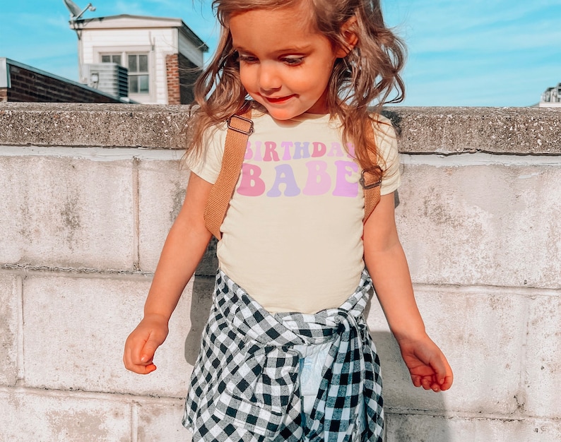 Birthday Babe Toddler Tees, Rainbow Toddler T-Shirt, Kids Birthday Party Gifts, Girl Kid Birthday Party Outfit, BC-BIR19, Onesies® Brand image 2