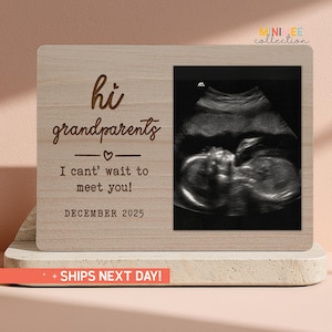 Custom Photo Board For Pregnancy Announcement, Gift For Grandparents, Personalized Ultrasound Frame, Baby Reveal, Custom Frame(PS-FAM54)