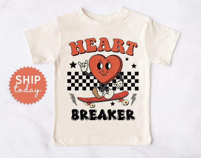 Heart Breaker Toddler T-shirt, Happy Valentine’s Day Shirt, Valentines Kids Gift, Shirt for Kids, (BC-VAL90) image 6
