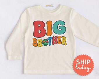 Big Brother Toddler Shirt, Big Bro Shirt for Sibling Reveal Announcement(BC-FAM305)