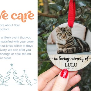 Custom Cat Memorial Ornament, Pet Memorial Gift, Christmas Pet Remembrance Ornament, Pet Loss Keepsake, Pet Owner Memorial Gift zdjęcie 5