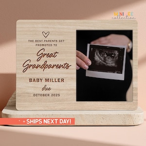 Personalized Great Grandparents Pregnancy Announcement, Personalized Gift For Great Grandparents, Ultrasound Picture Frame(PS-FAM43)