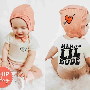 Mama's Lil Dude Shirt, Mamas Boy Clothing, Boy Toddler Outfit Gift From Mom, Baby Shower Outfit For Kid, FBC-FAM7, Onesies® Brand image 3