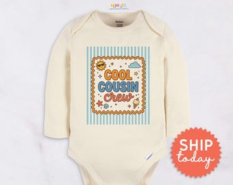 Cool Cousin Crew Baby Onesies® Brand, Funny Baby Bodysuit for Baby Cousin Reveal(BC-FAM307)