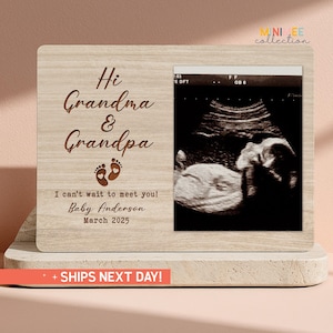 Personalized Photo Frame For Pregnancy Announcement, Custom Frame For Grandparents, Gift Related, Sonogram Picture Keepsake(PS-FAM47)