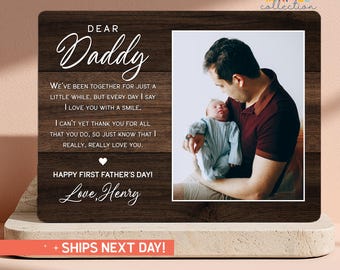 Personalized First Father's Day Gift | Custom Daddy Photo Frame with Baby Picture | New Dad Keepsake from Child (PS-DAD49)