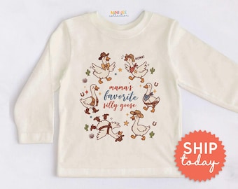 Mama's Favorite Silly Goose Toddler Shirt, Funny Goose Shirt, Gift for Toddler(BC-TRE262)