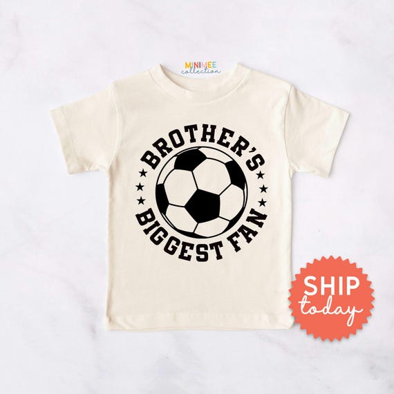 Sports Fan Toddler Shirt, Soccer Brother's Biggest Fan Shirt, Kids Sports Tee, Soccer Lover Gift, Toddler Soccer Shirt(BC-TRE210)