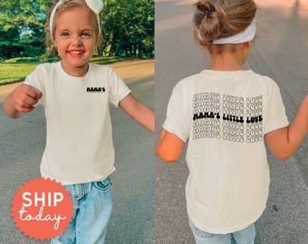 Mama's Little Love Toddler Shirt, Cute Toddler & Youth Shirt, Mother's Day Toddler Tee, Mommy and Me Front/Back Shirts, (FBC-MOM3)