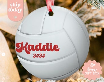 Personalized Volleyball Ornament, Custom Sports Ornament, Christmas Present For Volleyball Player, Christmas 2023 Volleyball Ornament Team