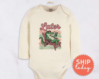 Gender Neutral Baby Onesies® Brand, Funny Alligator Infant Bodysuit(BC-TRE266)