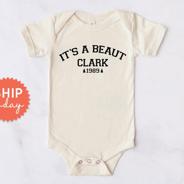 It's A Beaut Clark Onesie®, Cute Christmas Vacation Baby Bodysuit, Holiday Baby Clothing, Newborn Winter Outfit, (BC-CHR87)