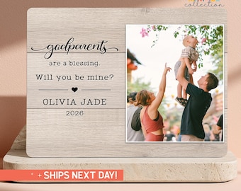 Personalized Godparent Proposal Gift | Will You Be My Godmother Godfather | Custom Baptism Christening Present with Photo (PS-FAM91)