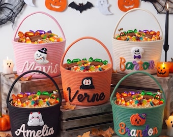 Personalized Halloween Basket for Kids | Trick-or-Treat Bag with Custom Name for Girls and Boys