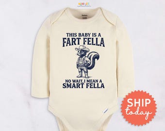 Fart Fella Smart Fella Baby Onesies® Brand, Funny Skunk Cowboy Infant Bodysuit(BC-TRE74)