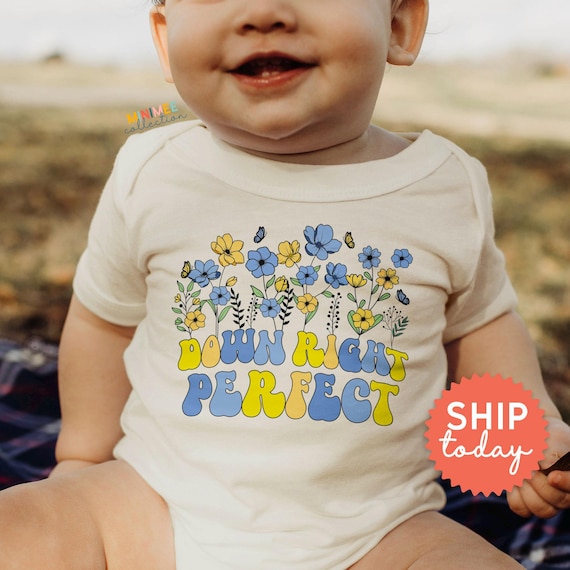 Down Right Perfect Onesie®, Down Syndrome Awareness Baby Bodysuit, Cute Baby Onesie for Down Syndrome Support, Down Syndrome Gift (BC-AUT52)