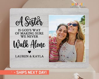 Personalized Sister Christmas Gift, Sister Picture Frame Keepsake, Sister Quote Plaque(PS-TRE4)