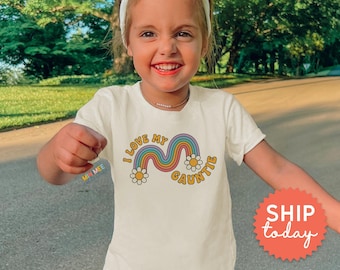 I Love My Auntie Shirt Kids | Toddler Rainbow Tee | Niece Nephew Gift From Aunt | Retro Family Matching Clothes (BC-PRI115)