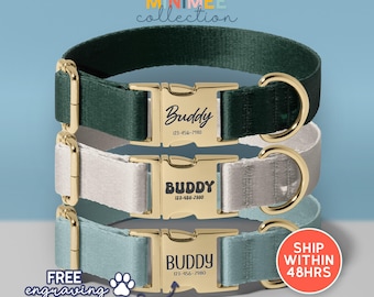 Multiple Colour Custom Dog Collar Leash Set, Gifts For Dog Lover, Dog Accessories, Leather Dog Collar With Name, Adjustable Size, (DC-2)