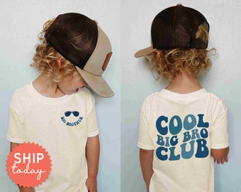 Cool Big Bro Club Shirt, Cute Sibling Toddler Outfit, Promoted To Big Brother Outfit, Baby Announcement Gift For Kid