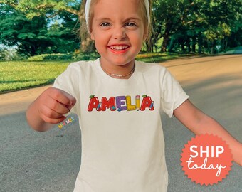 Personalized Kids Shirt with Custom Name | Colorful Back to School Toddler Tee(BC-SCH179)