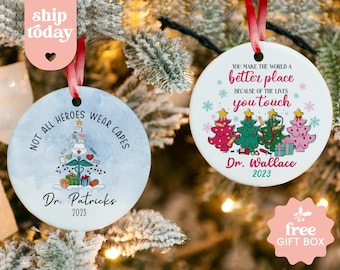 Doctor Christmas Ornament, Doctor Keepsake, New Doctor Christmas Gift, Personalized Dr Name Gift, Doctor Appreciation, (CO-148)