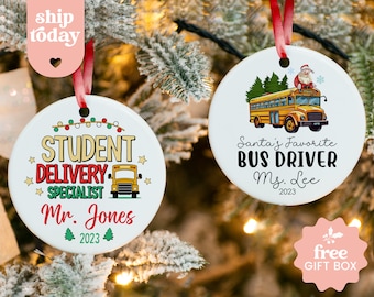 Best Bus Driver Christmas Ornament, Cute Christmas Ornaments For Bus Drivers, Appreciation Gift, Holiday Ornament, (CO-132)