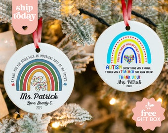 It Takes A Special Teacher To Hear What A Child Can't Say Ornament, Speech Therapy Gift, Speech Pathology Christmas Ornament