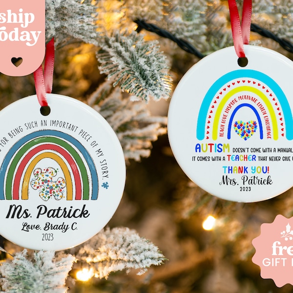 It Takes A Special Teacher To Hear What A Child Can't Say Ornament, Speech Therapy Gift, Speech Pathology Christmas Ornament