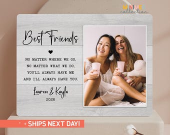 Best Friend Christmas Gift, Personalized Bestie Photo Board Keepsake for BFF(PS-TRE1)