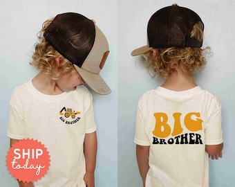 Big Brother Shirt, süße Bruder Ankündigung Kleidung, neue Sibling Kleinkind Shirt, Big Brother To Be Outfit, Baby Ankündigung, (FBK-FAM10)