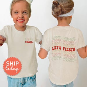 Let's Fiesta Shirt, Kids Mexican Party Apparel, Cute Cinco De Mayo Gift For Toddler, Mexican Kids Fiesta Outfit, (FBC-CDM12) Bild 1