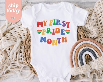 My First Pride Month Onesie® , Rainbow Baby Onesie® , LGBTQ Baby Clothes , 1st Pride Baby Outfit , (ON-PRI73)
