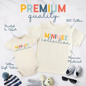 a baby's bodysuit, hat, sunglasses, mittens, and other