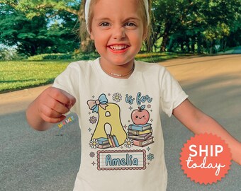 Personalized Back to School Girls Shirt | Custom Name Kids Tee(BC-SCH184)