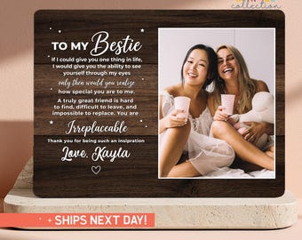 Personalized Best Friend Gift, Custom Bestie Photo Frame Keepsake(PS-TRE2)
