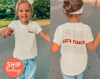 Let's Fiesta Shirt, Kids Mexican Party Apparel, Cute Cinco De Mayo Gift For Toddler, Mexican Kids Fiesta Outfit, (FBC-CDM12)