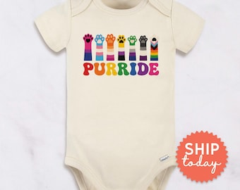 Funny Pride Baby Onesies® Brand Purride Paw Print | LGBTQ Inclusive Infant Bodysuit | Baby Shower Gift (BC-PRI122)