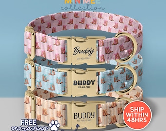 Personalized Cowboy Boots Dog Collar | Engraved Western Pet Collar(DC-301)