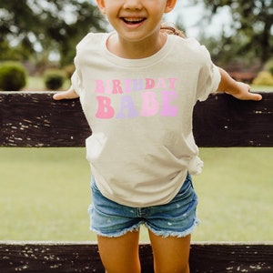 Birthday Babe Toddler Tees, Rainbow Toddler T-Shirt, Kids Birthday Party Gifts, Girl Kid Birthday Party Outfit, BC-BIR19, Onesies® Brand image 4