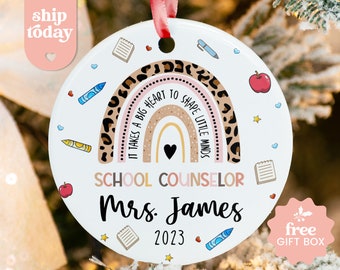 Custom School Counselor Ornament, School Psychologist Appreciation Gift, Thank You Gift For Counselor, Christmas Keepsake
