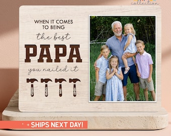 Funny Birthday Gift For Papa Grandpa |Personalized Papa Photo Frame Wood | Father's Day Present with Photo (PS-DAD62)