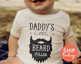 Daddy's Little Beard Puller Onesies® Brand, Baby Announcement Bodysuit, New Dad Gift, Funny Father's Baby Clothes, (BC-DAD17)