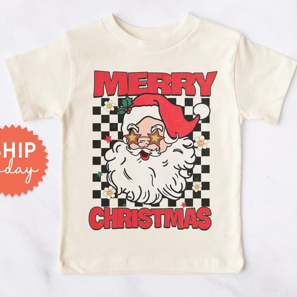 Frohe Weihnachten Kleinkind Tshirt, Kinder Winter Urlaub Shirt, Retro Santa Kleinkind T-Shirts, Kleinkind Jungen Mädchen Urlaub Shirt