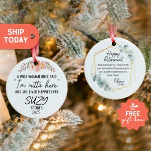Joyeuse retraite avec prénom personnalisé, cadeau de remerciement, décoration de message, cadeau de 1er Noël de retraité, cadeaux d'adieu