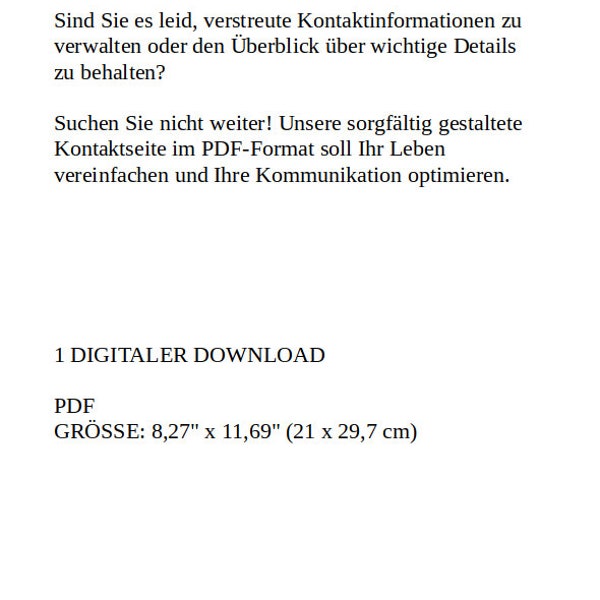 German PDF Contacts