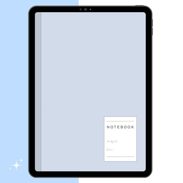 Goodnotes Cute Minimal Digital Notebook - Blue